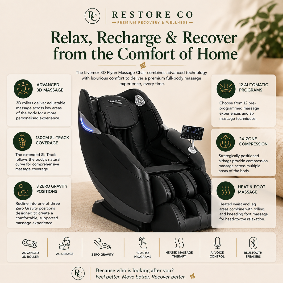 Electronic Massage Chair - Livemor 3D - FLYNN
