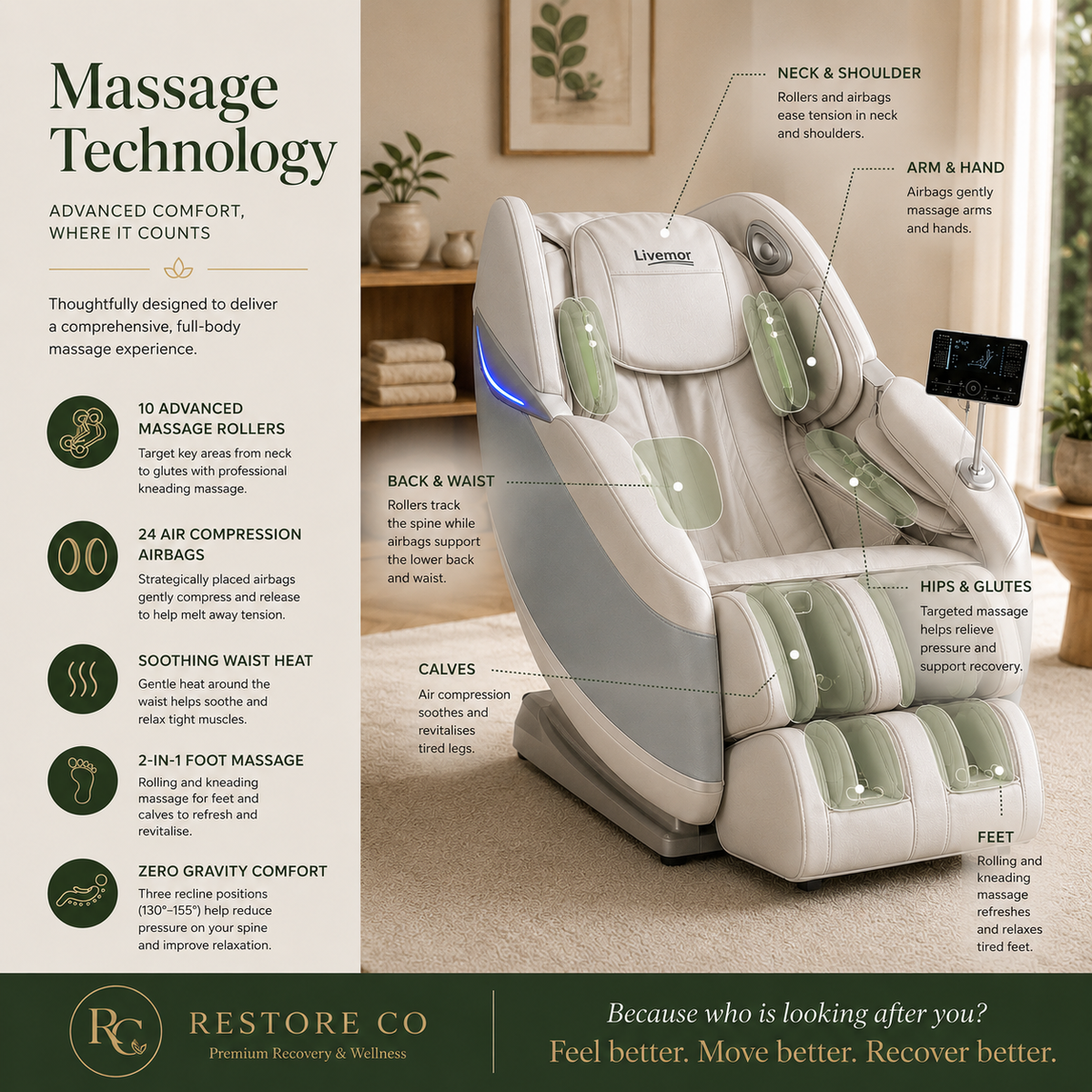Electric Massage Chair - Livemor - BRISA