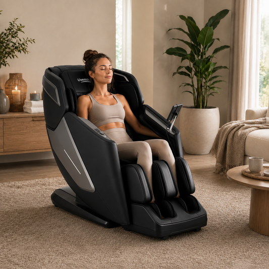 Livemor 4D Luxury Massage Chair with Zero Gravity, Heat & Bluetooth Speakers - REILY