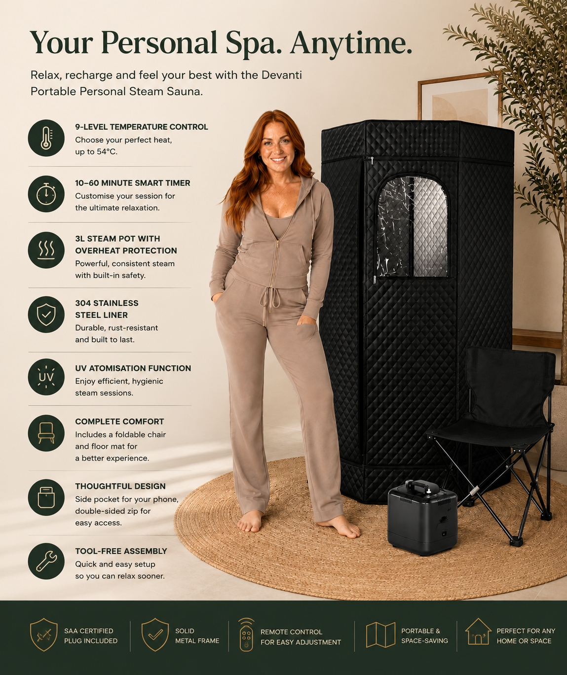 Devanti Portable Personal Steam Sauna