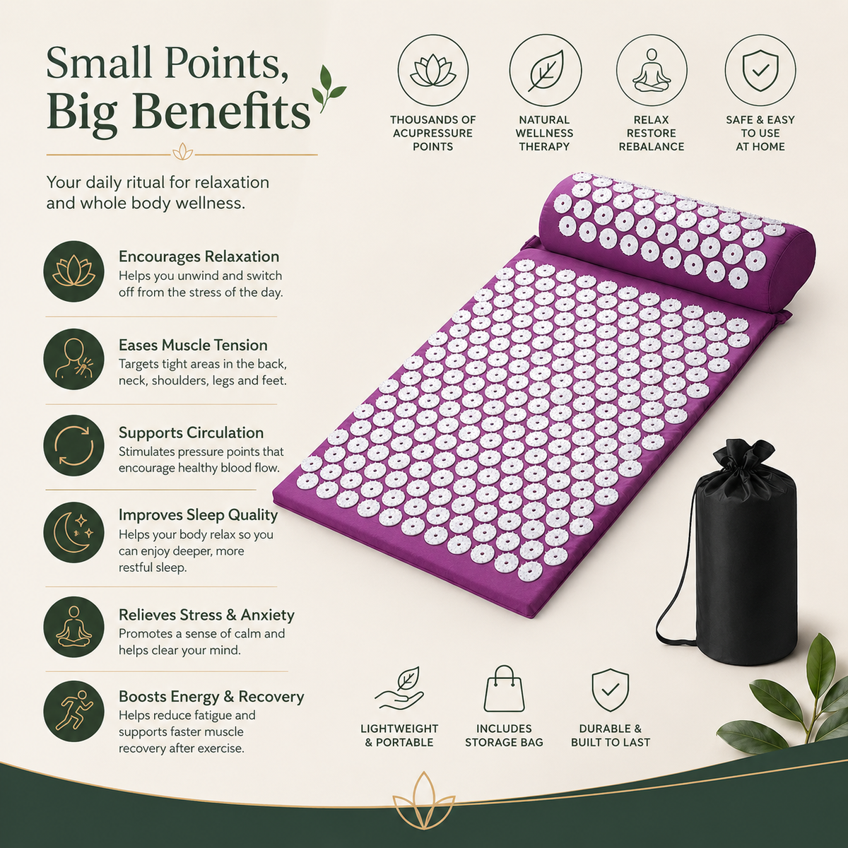 Purple Massage Acupressure Mat
