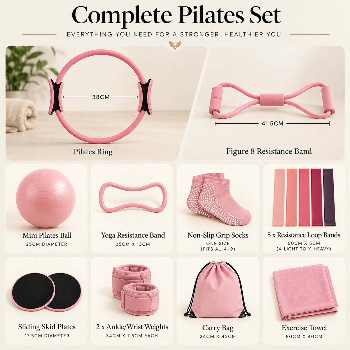 Everfit Pilates Kit Pink