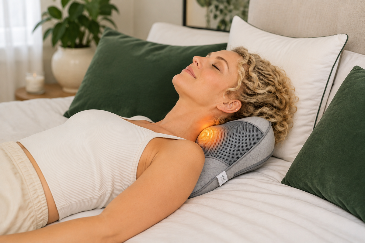 Livemor Back Massager with Heat, USB Neck and Shoulder Massage Pillow