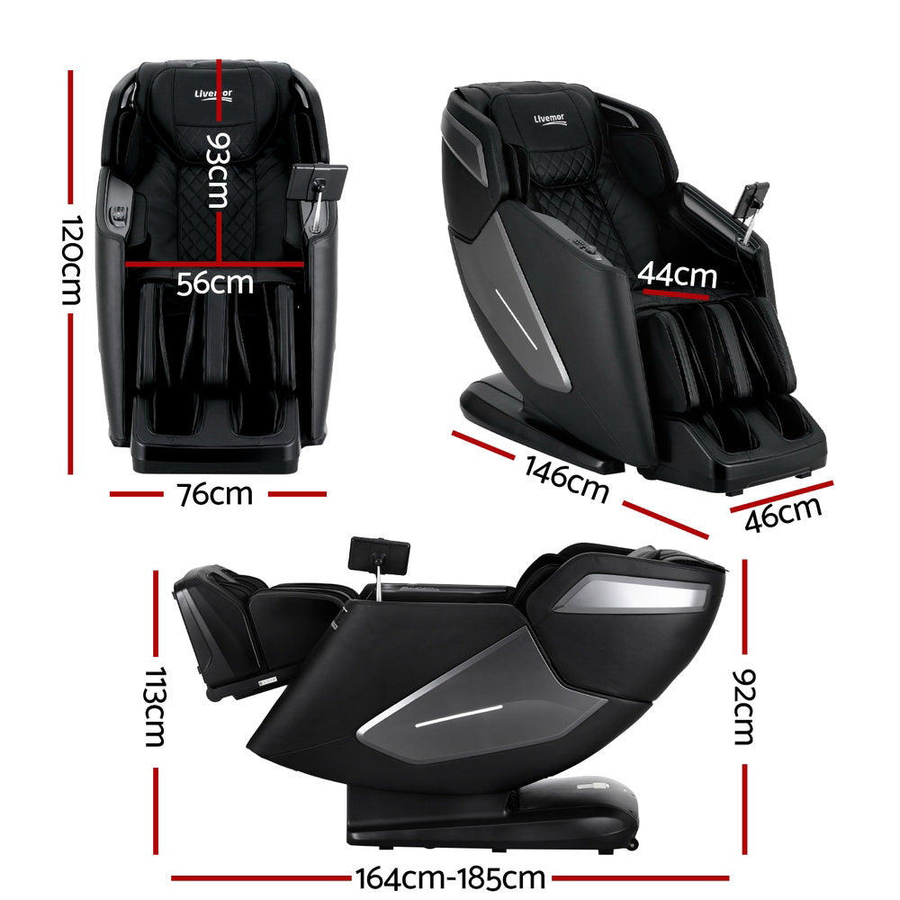 Livemor 4D Luxury Massage Chair with Zero Gravity, Heat & Bluetooth Speakers - REILY