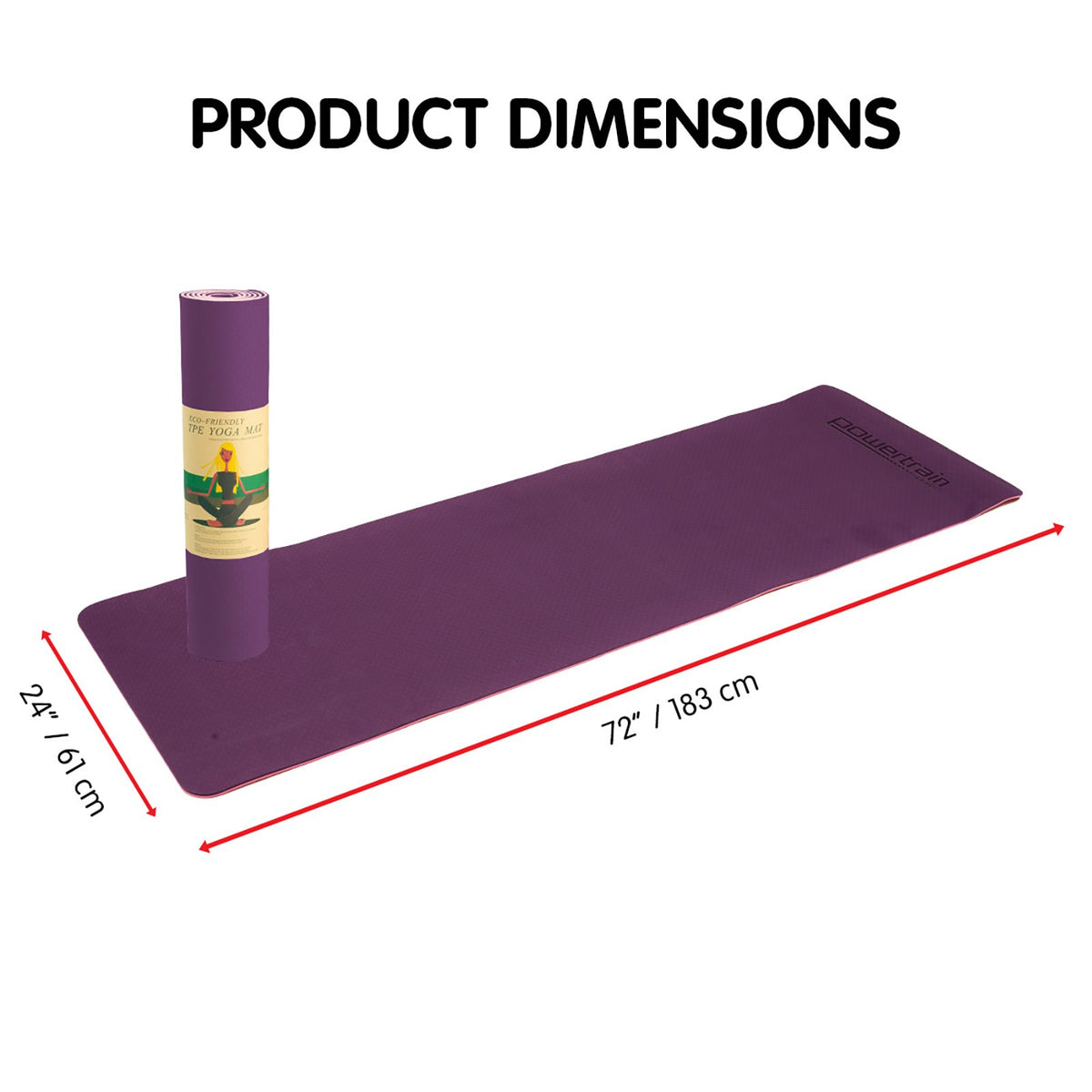 Exercise Mat with carry strap - Dark Purple